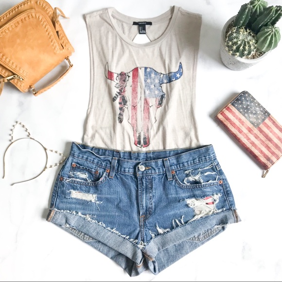 Lucky Brand Pants - Vintage Lucky Brand Hand Distressed Shorts